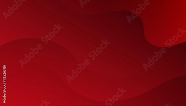 Fototapeta Red wavy background. Dynamic shapes composition. Vector illustration