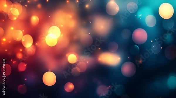 Obraz An abstract background with bokeh defocused lights features a soft, blurred effect created by out-of-focus light sources. 