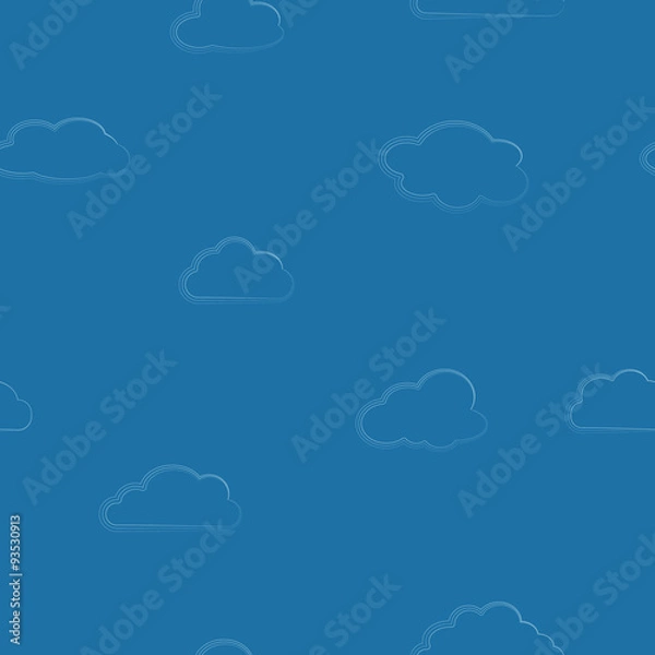 Fototapeta Seamless background with clouds for your design