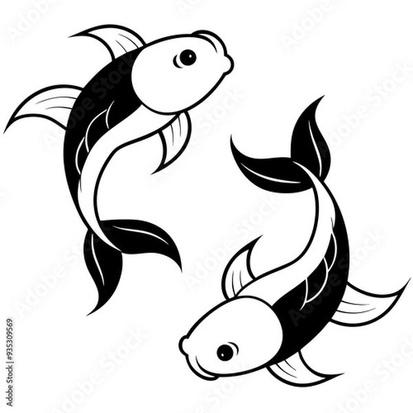 Fototapeta fish vector Silhouette svg