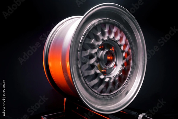 Fototapeta car auto rims for reduced stance auto photo rotation effect on long exposure