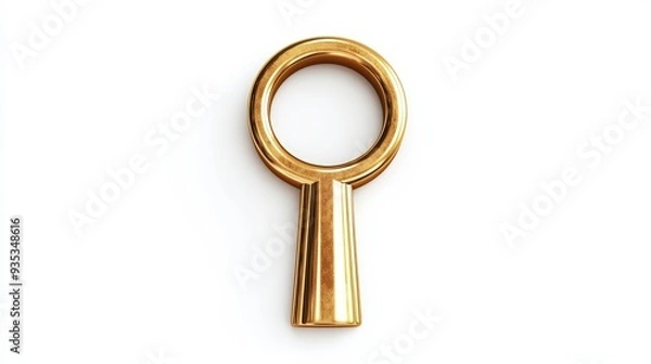 Fototapeta Gold Keyhole , Isolated On White Background, Ideal For Security-Themed Designs And Privacy Graphics . Generative ai