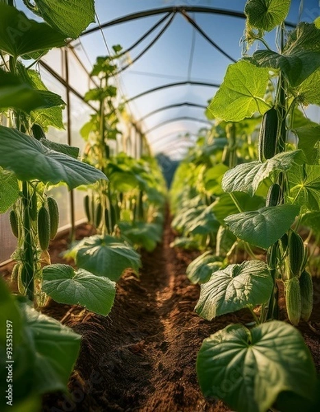 Fototapeta cucumber plants, AI generated