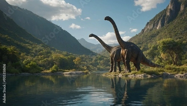 Obraz dinosaurs in the desert