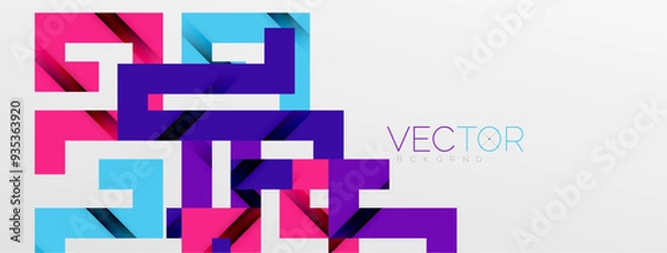 Fototapeta Color bend lines with shadow texture effect. Vector Illustration For Wallpaper, Banner, Background, Card, Book Illustration, landing page