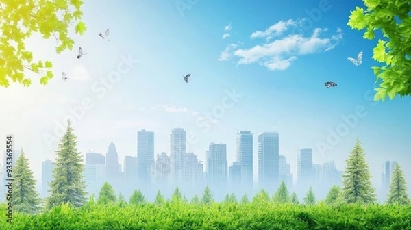 Fototapeta Explore the impact of environmental factors on health. Clean air, water, and safe living conditions are essential for good health.