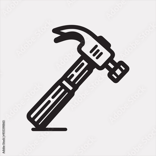 Fototapeta Hammer Icon Vector silhouette illustration icon on a white background
