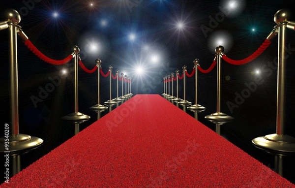 Fototapeta Czerwony dywan i bariera linowa