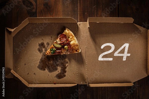 Obraz pizza slice 24 in the in delivery box