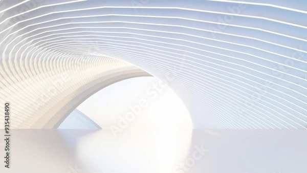 Obraz Abstract architecture background interior with curved design 3d render