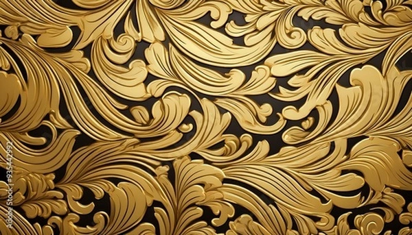 Obraz 黄金の美しい模様の壁紙パターンイラスト