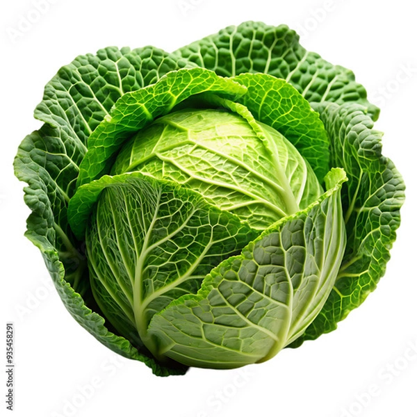 Fototapeta Cabbage PNG on White Background Ideal for Culinary and Agricultural Illustrations