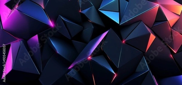 Obraz neon triangle 3d abstract background