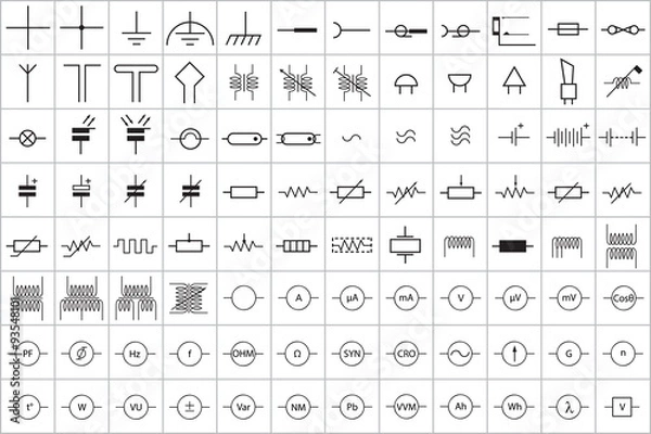 Obraz 96 Electronic and Electric Symbol Vector Vol.1