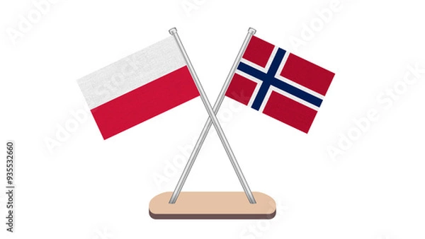 Obraz Norway Poland Flag