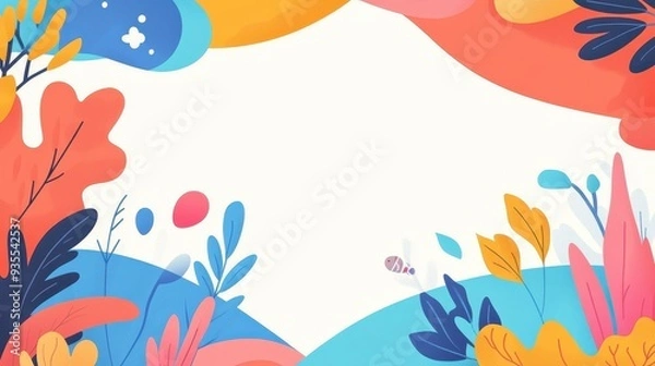 Fototapeta Explore vibrant abstract banners that blend modern flat designs and fun cartoon textures for an eyecatching brand boost.