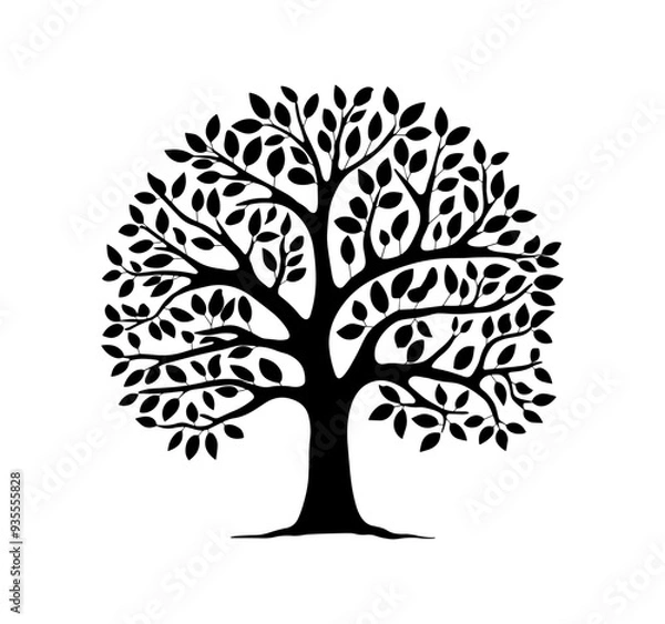 Fototapeta Tree silhouette icon template design vector image