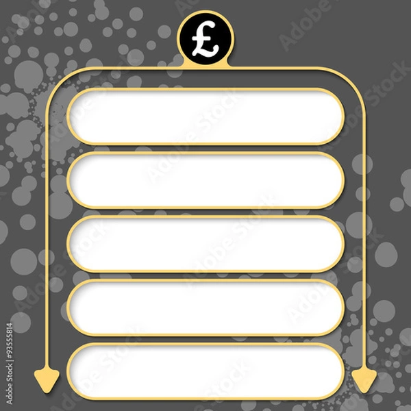 Obraz Five frames for your text and pound sterling symbol