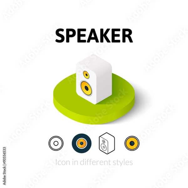 Fototapeta Speaker icon in different style