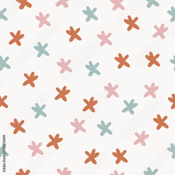 Fototapeta Abstract Flower Stars on Deep Maroon Background