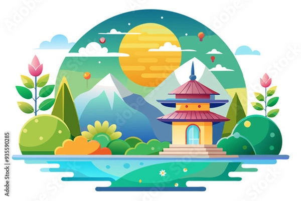 Fototapeta peaceful-background-flat-design (8)