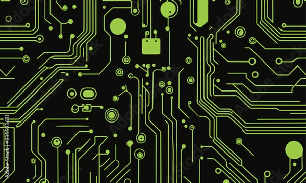 Fototapeta electronic printed modern circuit board isolated background vector