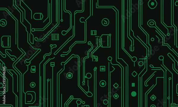 Fototapeta electronic digital banner circuit board technology pattern background isolated vector