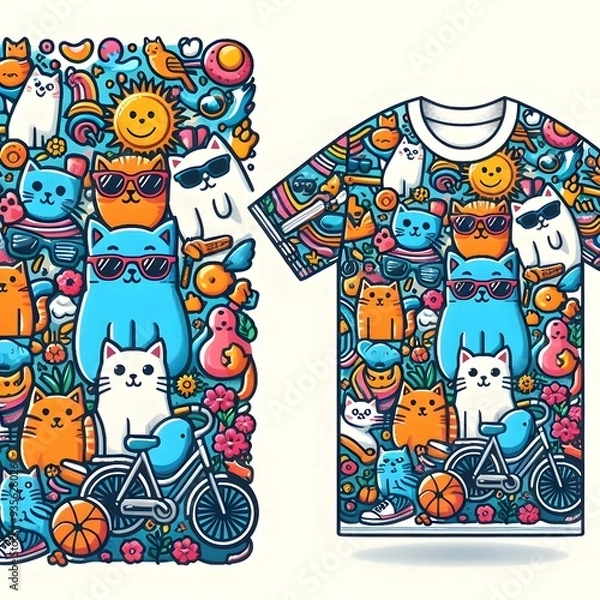 Fototapeta T-shirts are a wardrobe essential, known for their comfort, versatility, and casual style. Typically made from soft, breathable fabrics, they feature a simple design with a round neckline