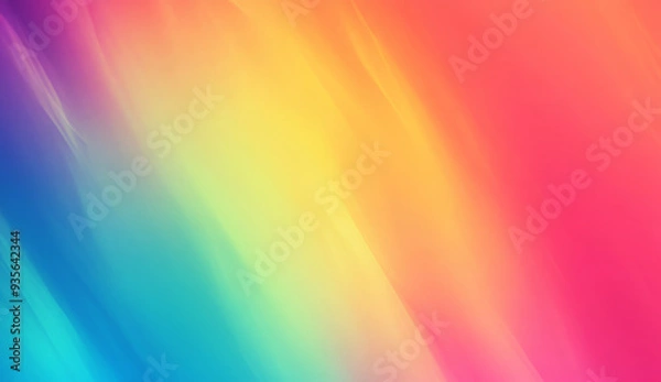 Fototapeta Abstract gradient background with diagonal lines in shades of blue, green, yellow, and red.