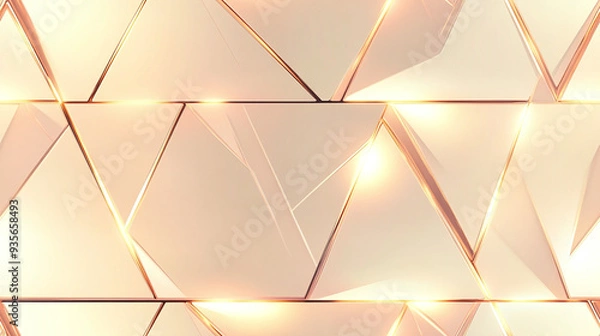 Obraz A abstract seamless pattern with light panels with interlocking triangles - Luxury background.