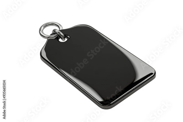 Fototapeta 3D Black Friday empty tag with metallic border isolated on transparent background 