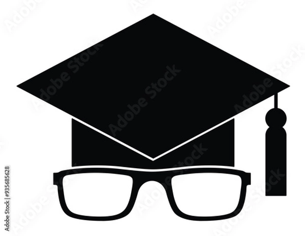 Obraz Graduation cap and glasses vector illustration eps 10