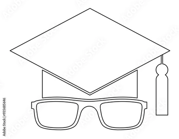 Obraz Graduation cap and glasses vector illustration eps 10