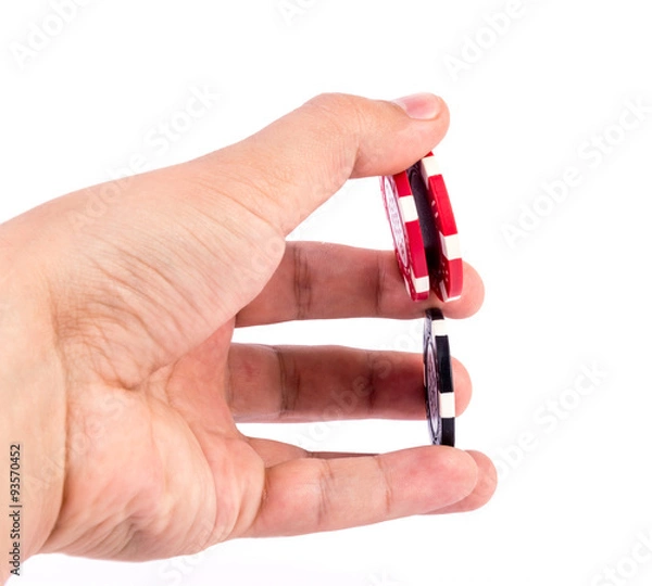 Obraz Poker chips in hand