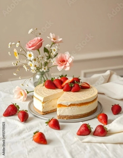 Obraz cake with strawberry