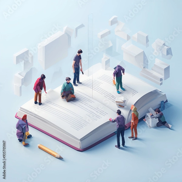 Obraz people on the book