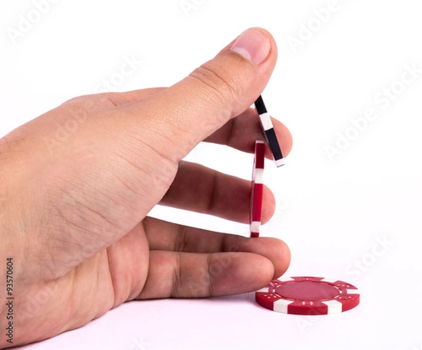 Fototapeta Poker chips in hand 