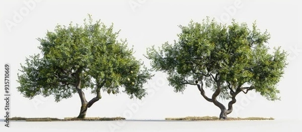 Fototapeta Olive trees Olea Europaea heavy with mature fruits. Copy space image. Place for adding text and design