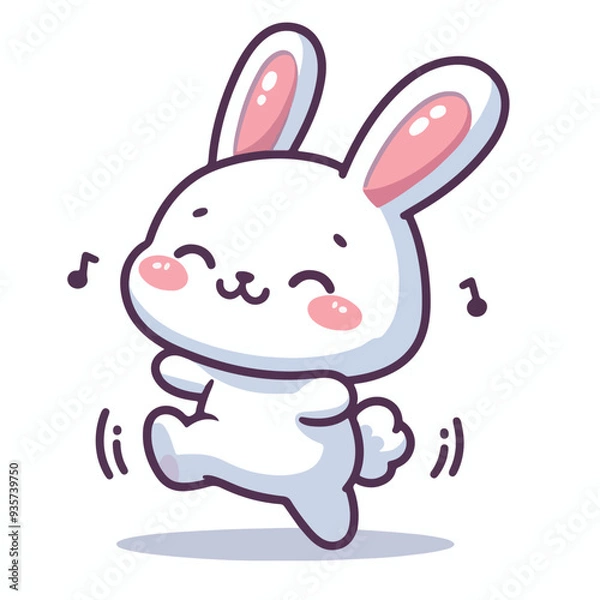 Fototapeta vector cartoon rabbit dancing
