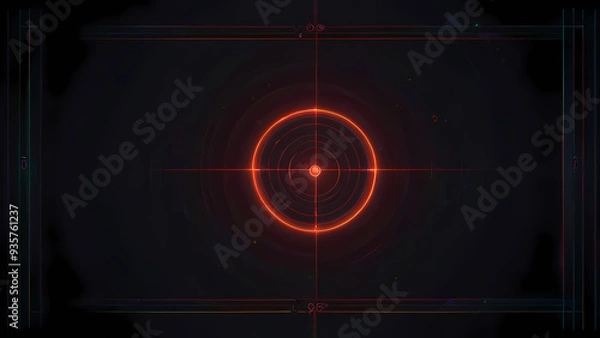 Fototapeta minimalist flat vector background featuring a target with laser beams converging on a single point