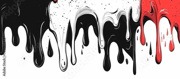 Obraz background Melted paint stains with black and white color