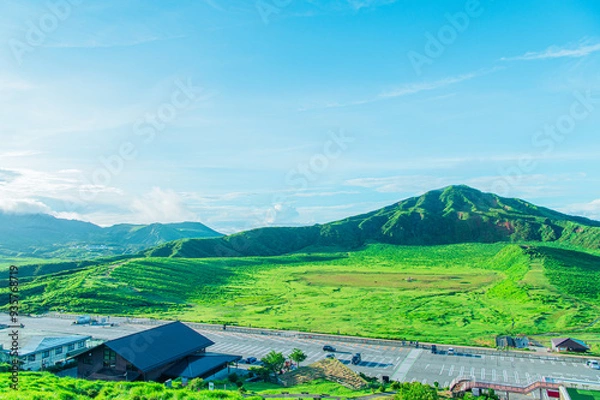 Obraz 早朝の草千里ヶ浜　熊本 阿蘇