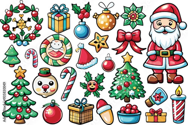Fototapeta Christmas elements vector