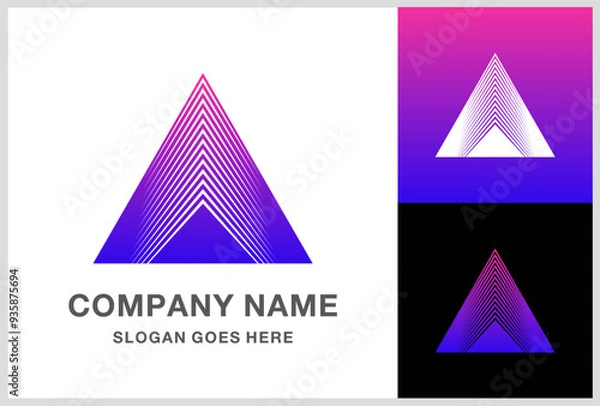 Obraz Geometric Triangle Letter A Business Company Stock Vector Logo Design Template