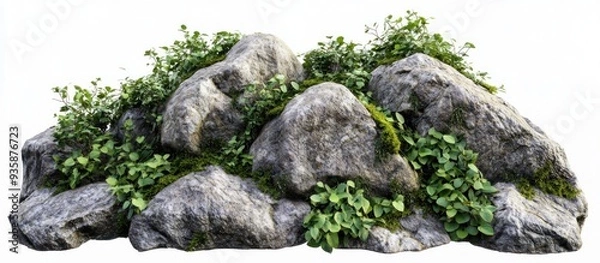 Fototapeta Gray Rocks with Greenery