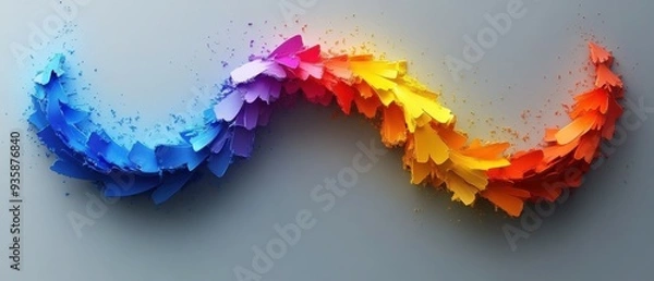 Fototapeta set of curved multi-colored arrows on a gray background.