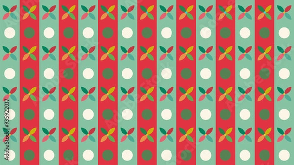 Fototapeta seamless christmas pattern, with geometric ornament, vector illustration