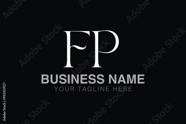 Obraz FP F fp initial logo | initial based abstract modern minimal creative logo, vector template image. luxury logotype logo, real estate homie logo. typography logo. initials logo