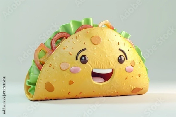 Obraz Happy Taco Character Smiling.