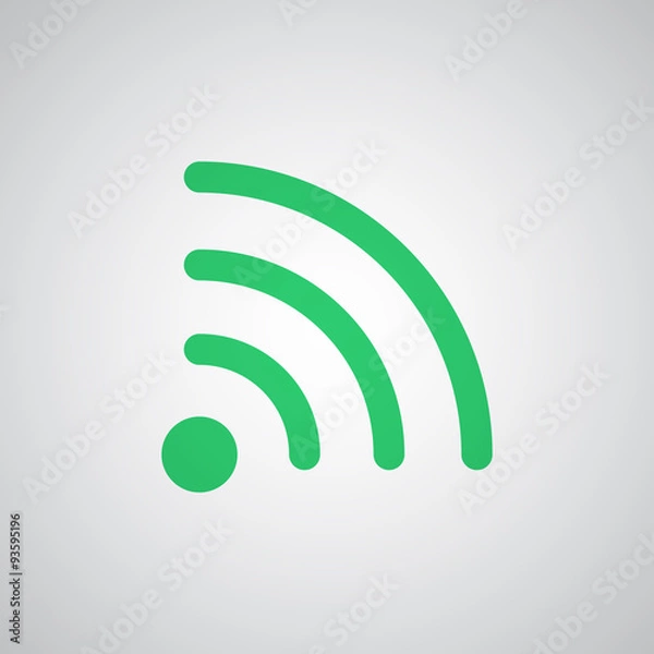 Fototapeta Flat green Wireless icon